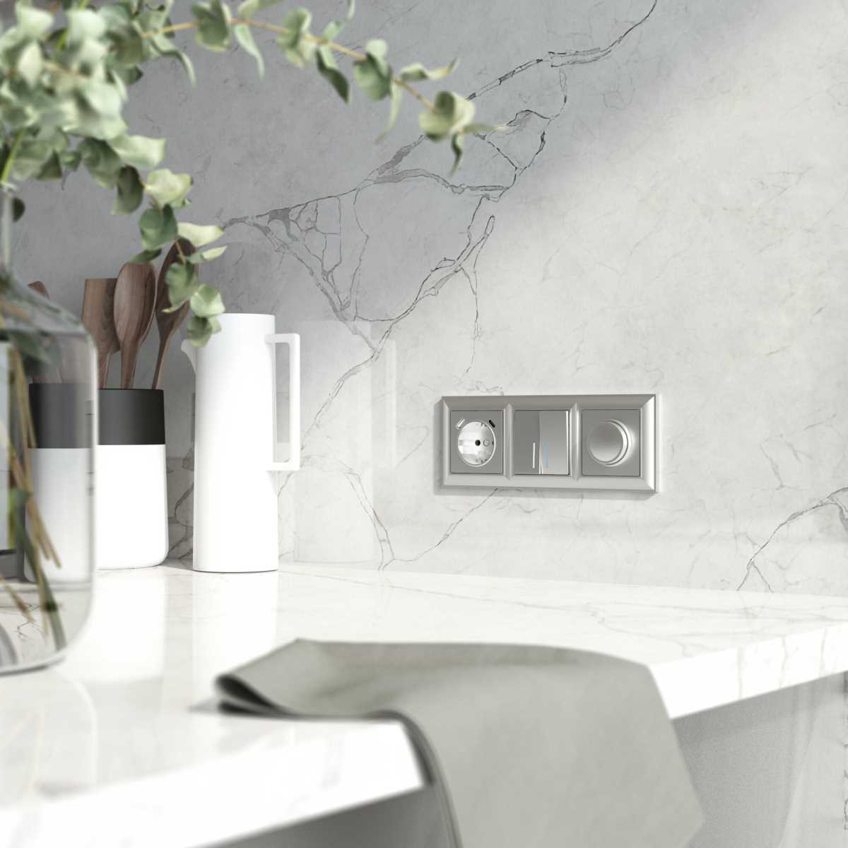 Электротовар Рамка на 3 поста Werkel Fiore серебряный W0032206 4690389160394, Серебро серебро поликарбонат — фото 2