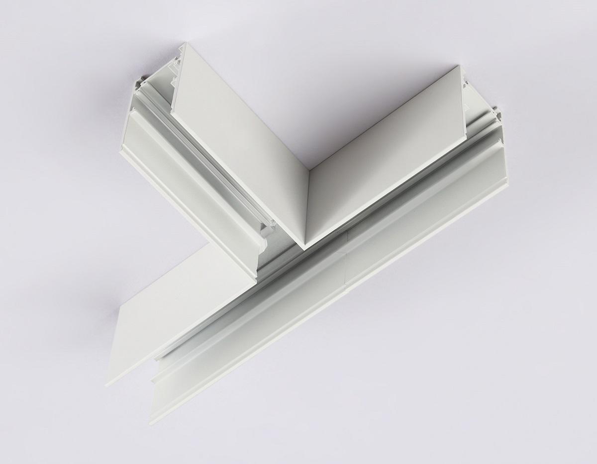 Трековые систем Коннектор T-образный для накладного шинопровода Ambrella light Track System Magnetic… белый металлические / металл — фото 2