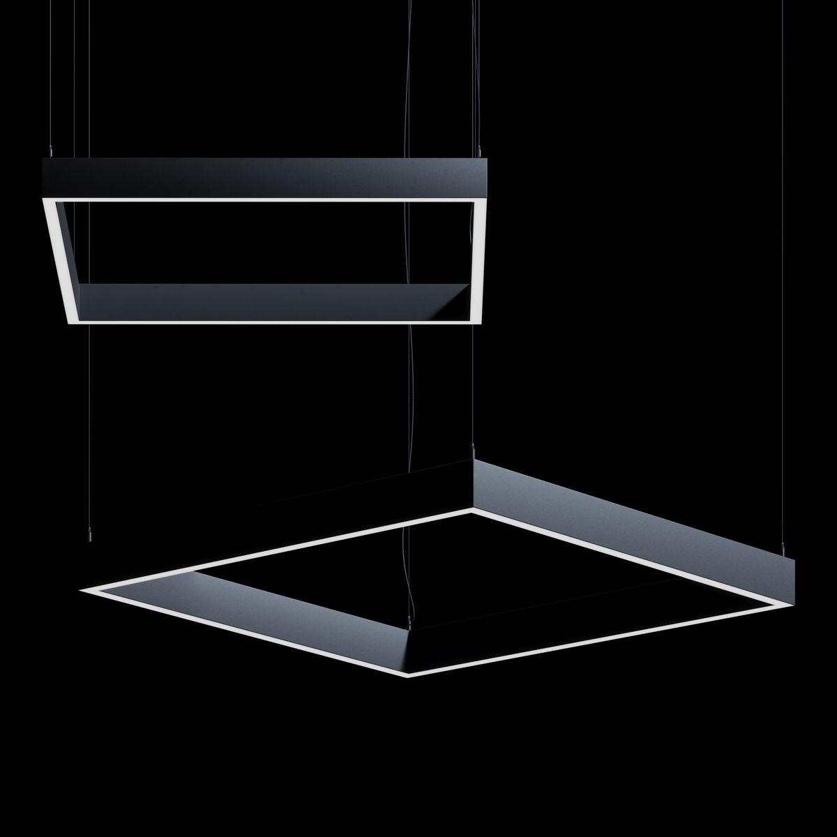 Подвесные светильник Светодиодный светильник Holding QUADRO 30x90 1000x1000mm, подвесной накладной, Белый белый алюминий — фото 2