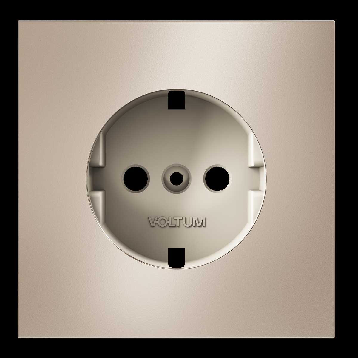 Электротовар Накладка для розетки с заземлением, S70 Metal (платина) Voltum VLSM000610 металлические / металл — фото 6