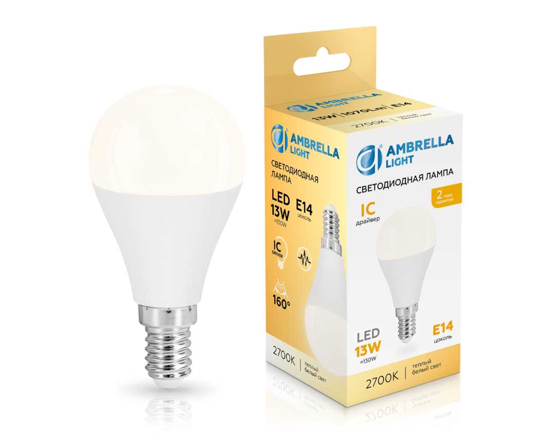 Лампочк Лампа светодиодная Шар P45 Ambrella light Bulding — фото 2