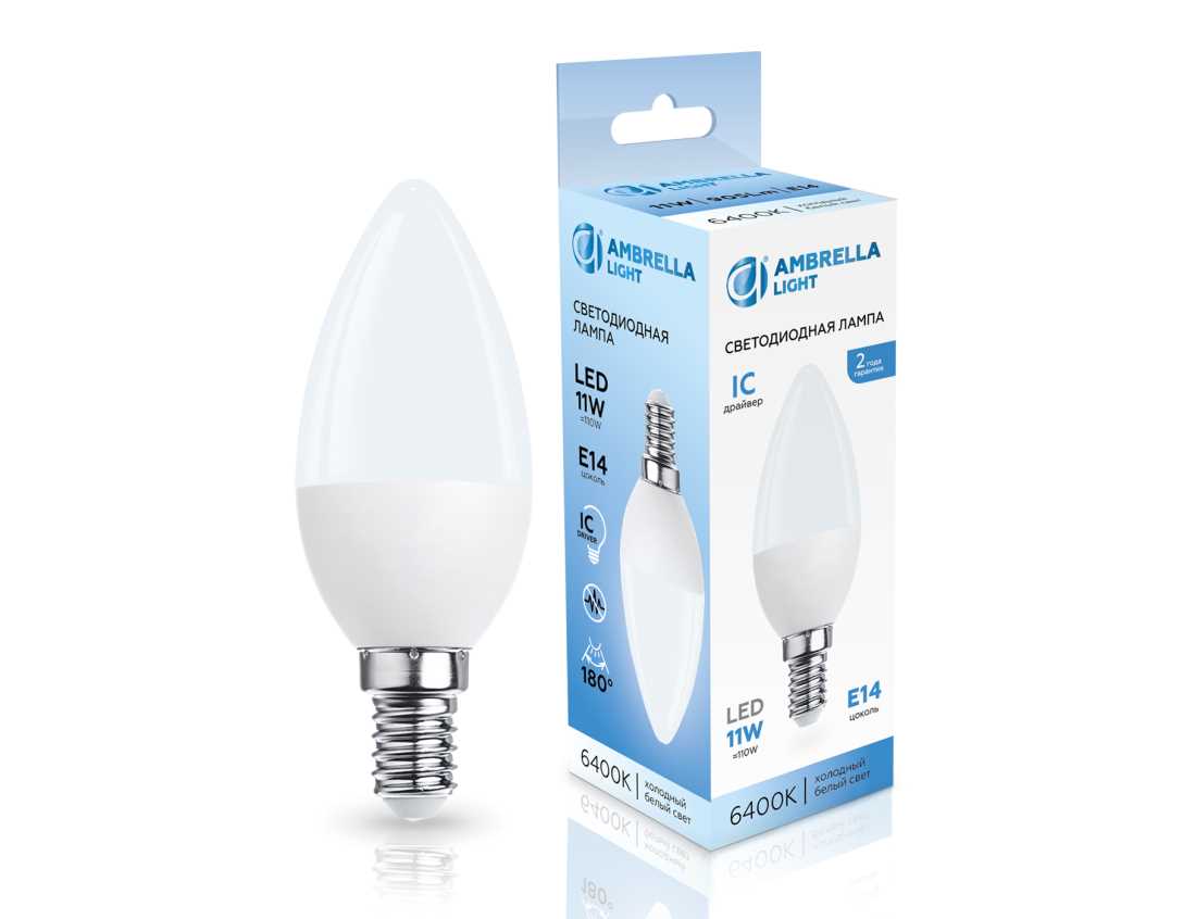 Лампочк Лампа светодиодная Свеча C37 Ambrella light Bulding — фото 2