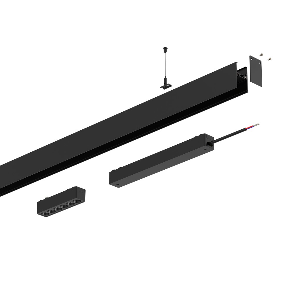 Трековые систем Шинопровод накладной Aployt Magnetic track 48 APL.0172.00.100, Черный черный металлические / алюминий — фото 2