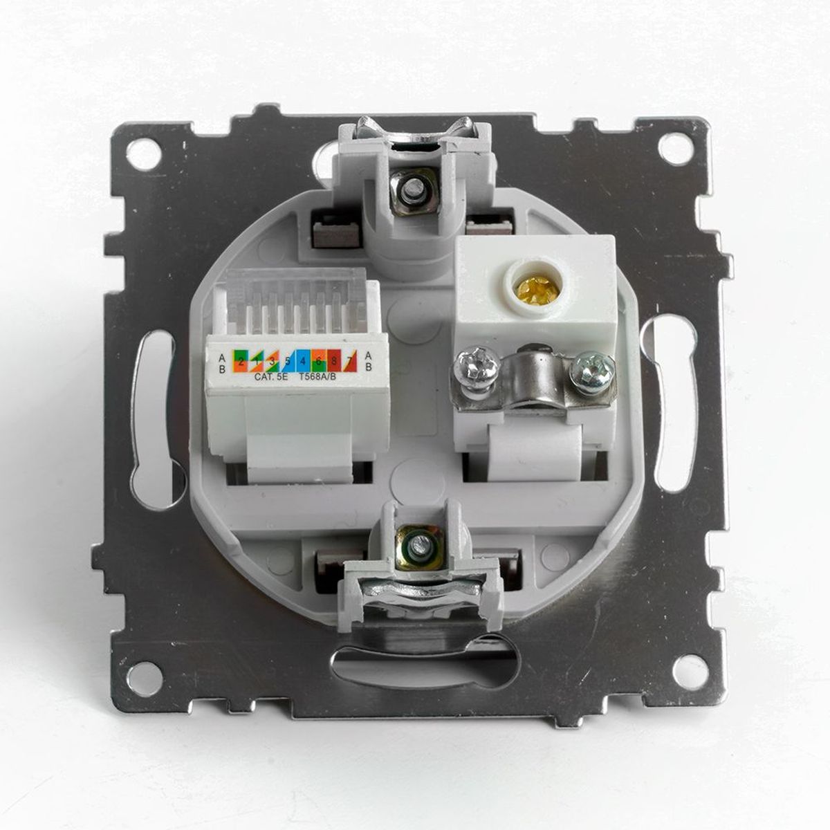 Электротовар Розетка телевизионная TV + компьютерная RJ-45 Stekker Катрин шоколад GLS00-7106-04… коричневый поликарбонат / латунь — фото 5