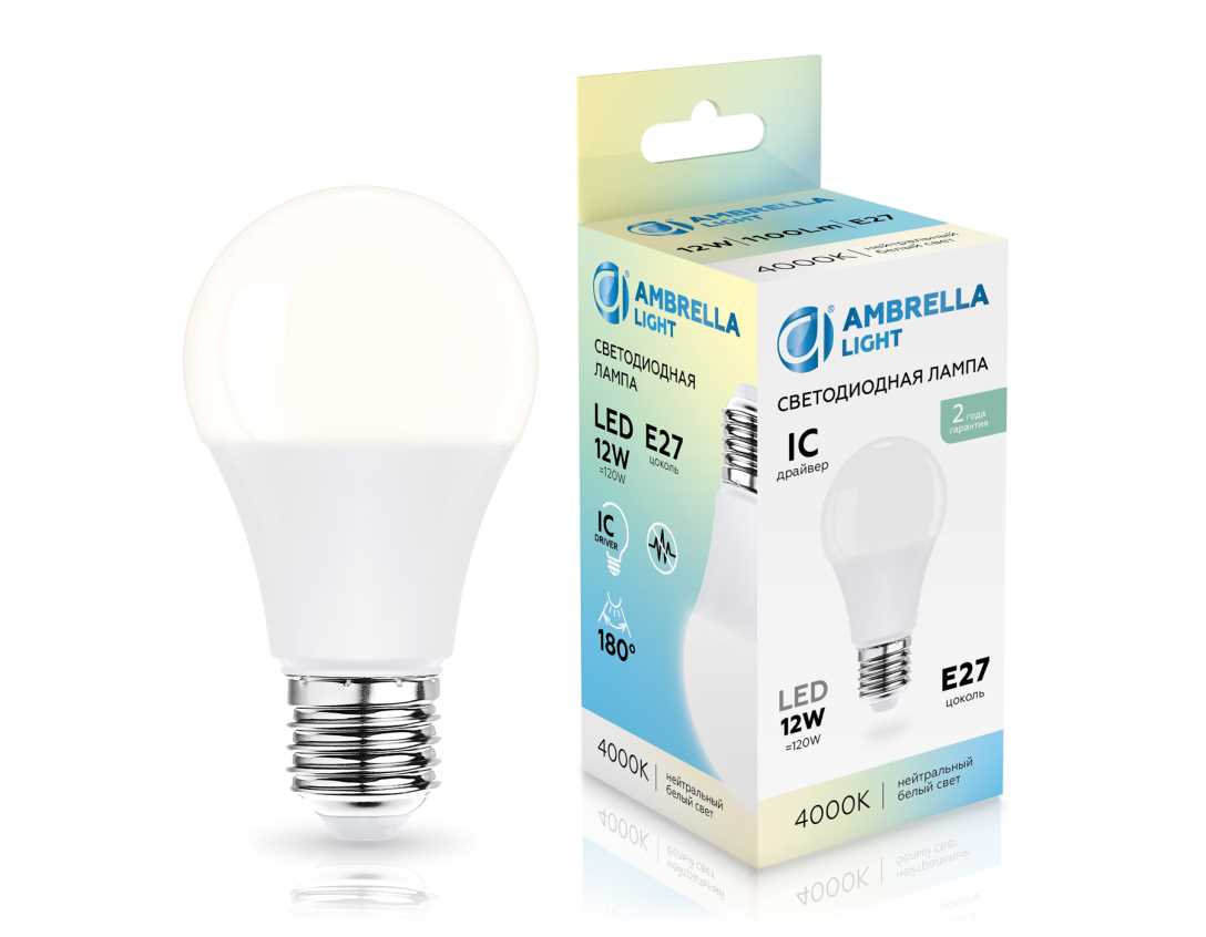 Лампочк Лампа светодиодная Лон A60 Ambrella light Bulding — фото 3