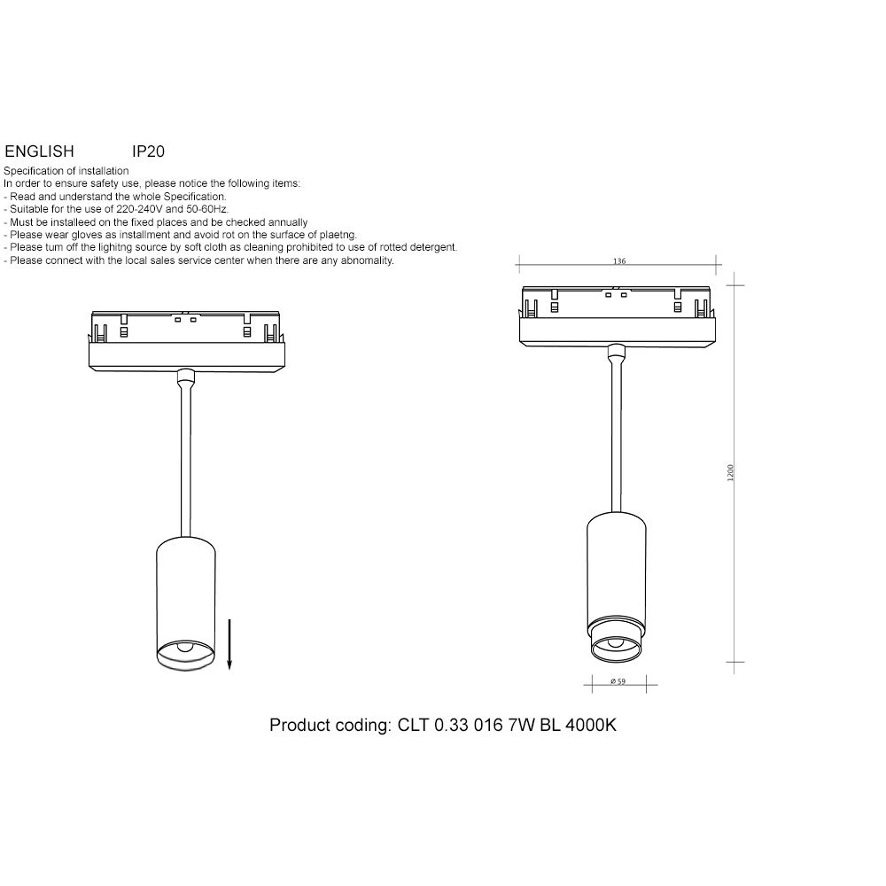 Трековые светильник Трековый светодиодный светильник Crystal Lux Space CLT 0.33 016 BL, Черный черный пластиковые / алюминий — фото 2