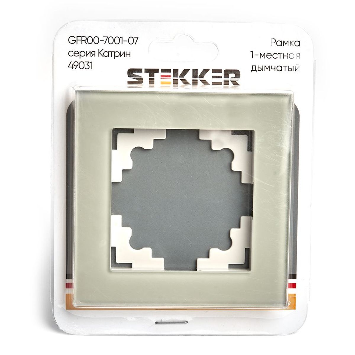 Электротовар Рамка 1-постовая Stekker Катрин дымчатый GFR00-7001-07 49031, Серый серый стеклянные / пластик — фото 5
