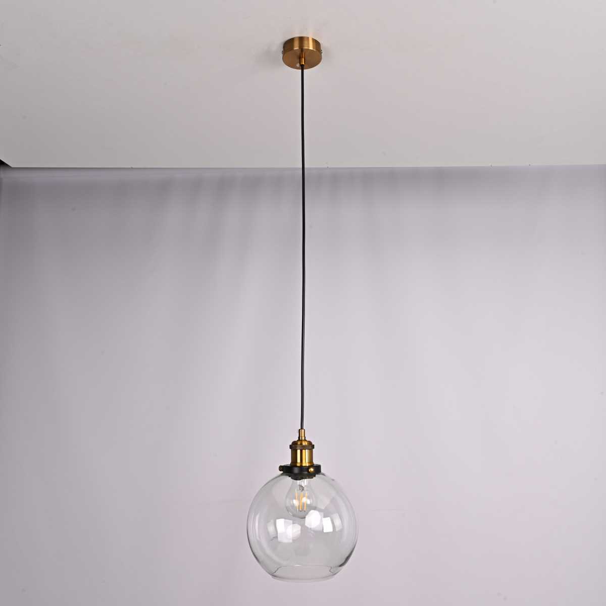 Подвесные светильник Светильник Clear Glass Sphere Cloche, Бронза бронза металлические / металл / стекло — фото 6