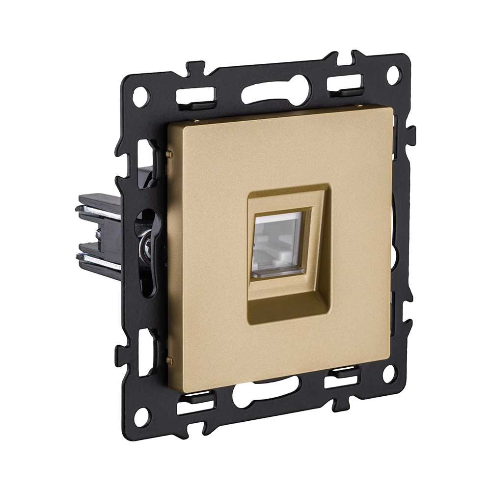 Электротовар Розетка Ethernet RJ45 Cat.6, золотой Kollinger Asthetik AS-017GD золото — фото 2