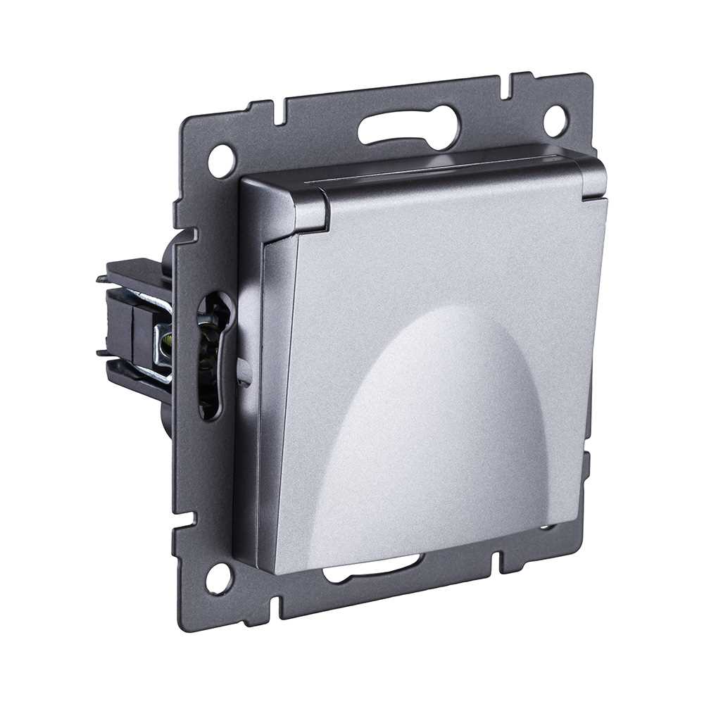 Электротовар Розетка штепсельная SCHUKO 16A / 250 В с крышкой, серый Kollinger REA-006GY для… серый — фото 2