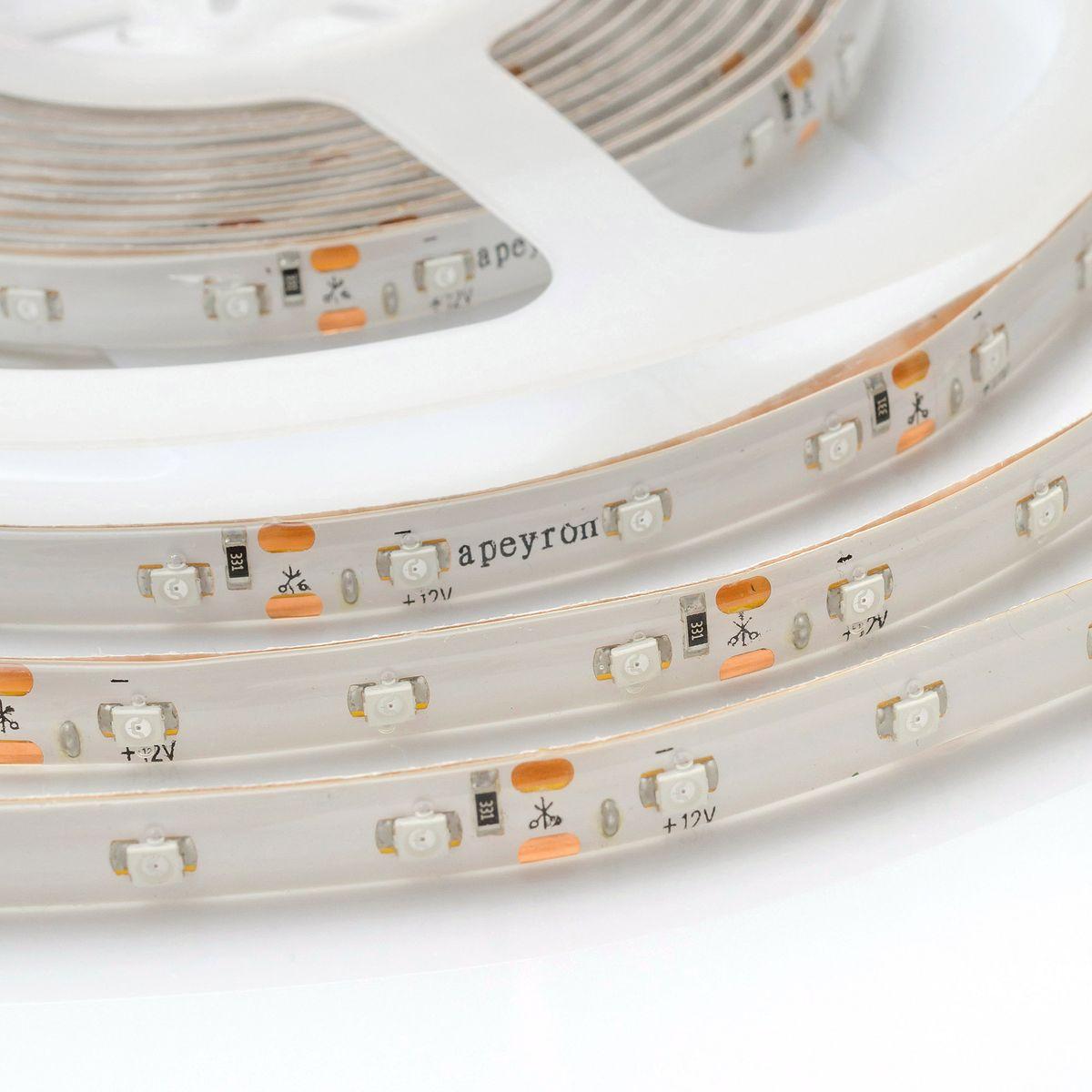 Светодиодные лент Светодиодная влагозащищенная лента Apeyron m 60LED m 3528SMD желтый 5M 05BL, Белый белый пластиковые — фото 6