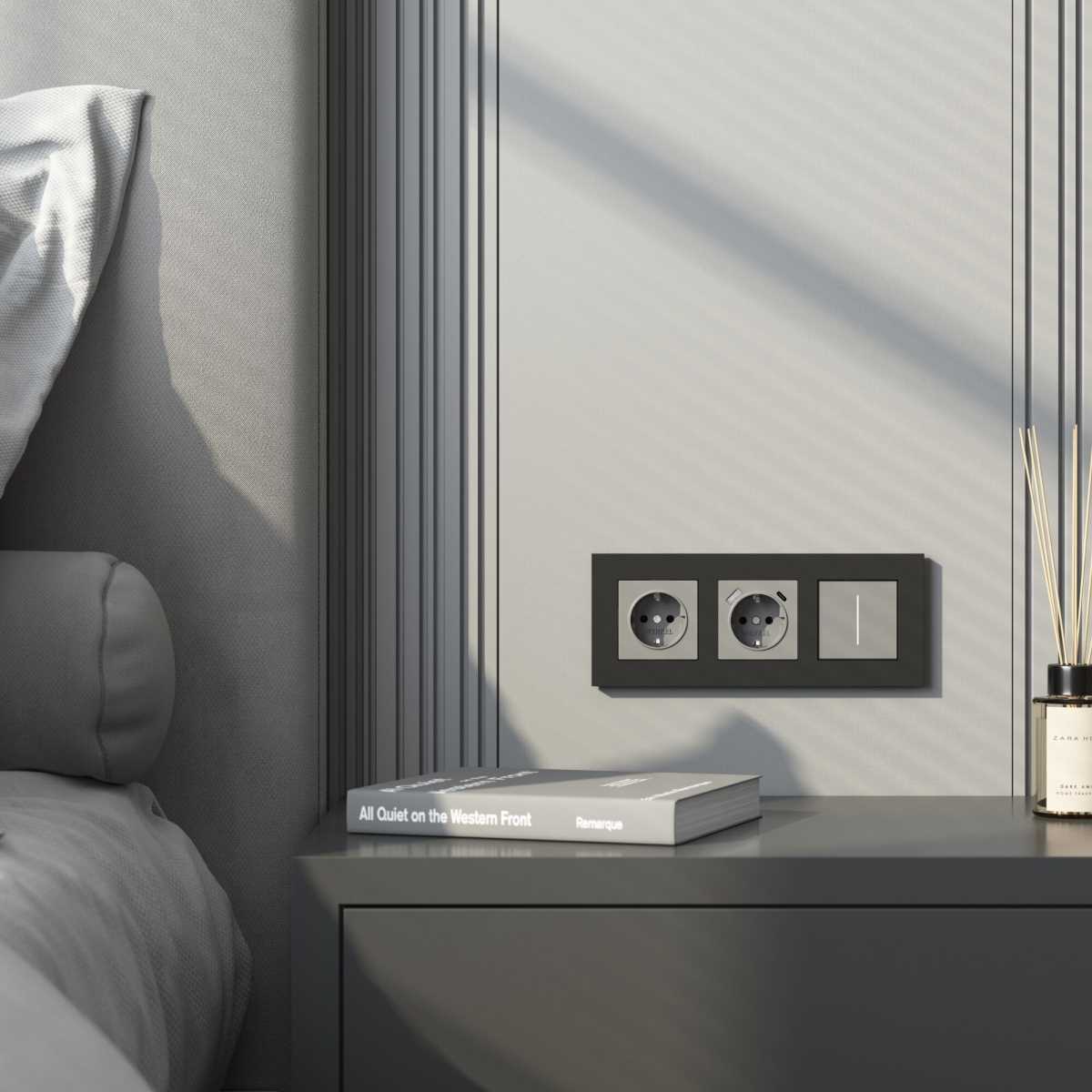 Электротовар Рамка Werkel Slab на 3 поста черный матовый W0032908 4690389193422 черный поликарбонат — фото 3