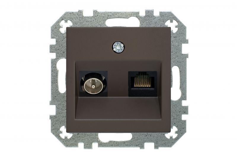 Электротовар Розетка TV / RJ45 Liregus Retro коричневый омбре 29-034 коричневый поликарбонат — фото 3