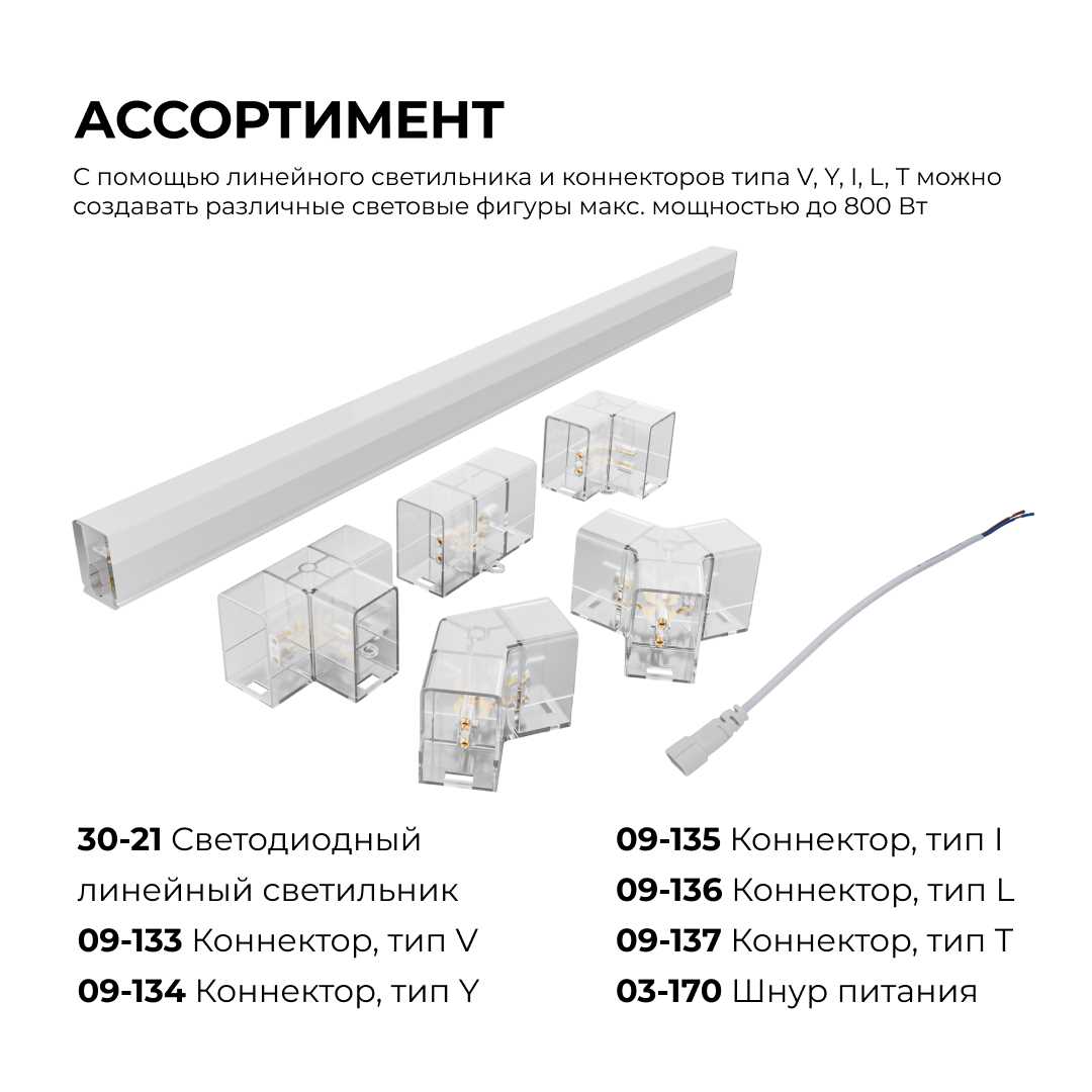Офисное освещение Коннектор для светильников серии NET тип I Apeyron 09-135, Прозрачный прозрачный полипропилен — фото 2