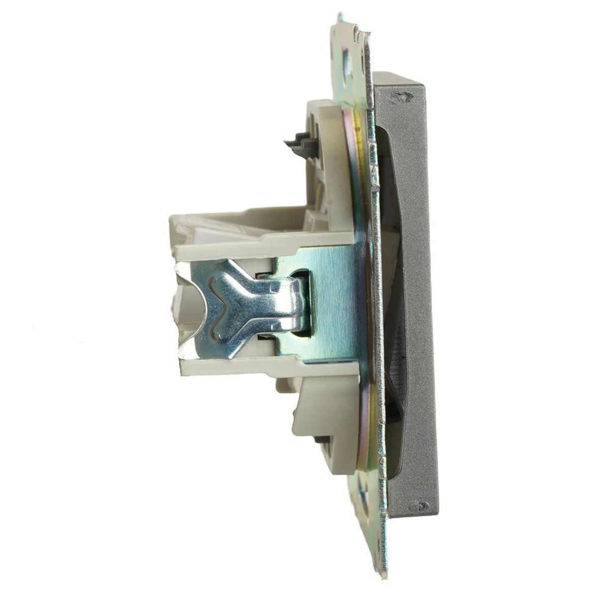 Электротовар Розетка компьютерная RJ-45 Stekker Катрин графит GLS00-7107-06 49418, Серый серый поликарбонат / латунь — фото 5
