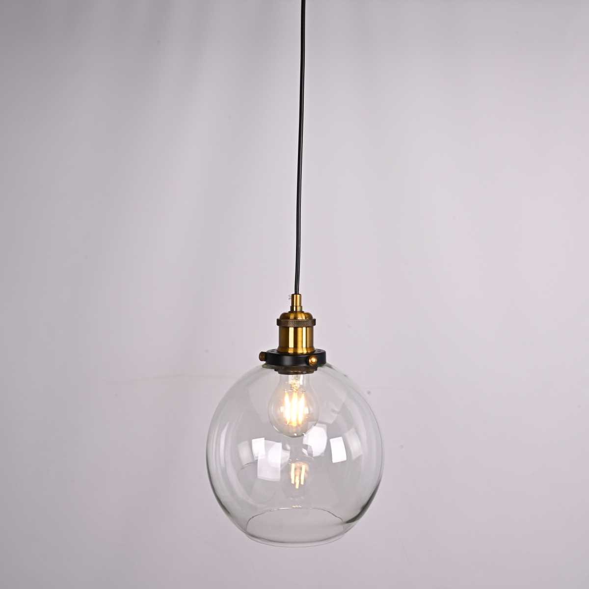 Подвесные светильник Светильник Clear Glass Sphere Cloche, Бронза бронза металлические / металл / стекло — фото 5