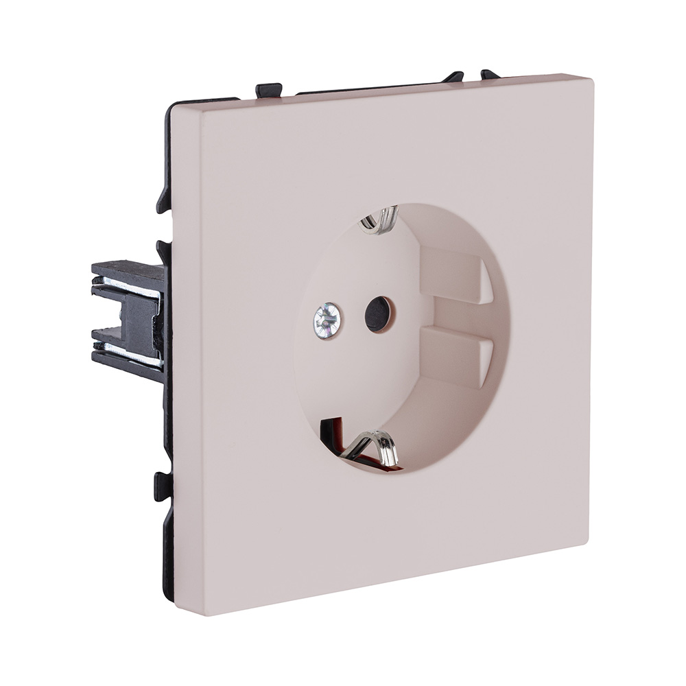 Электротовар Розетка штепсельная SCHUKO 16A / 250 В, кашемир матовый Kollinger Eclipse EC-014CM бежевый — фото 2