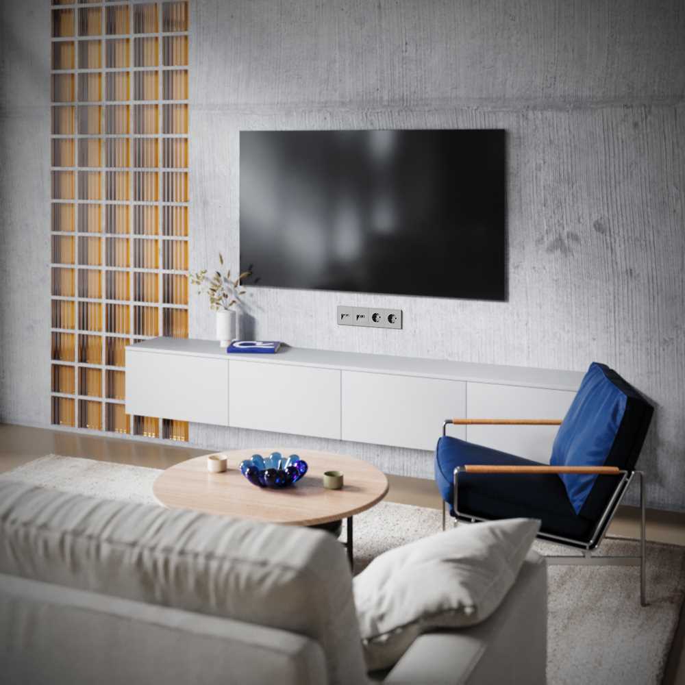 Электротовар Розетка телевизионная встраиваемая S70 TV+RJ45 кат. 6, (кашемир) Voltum VLS060703 поликарбонат — фото 2