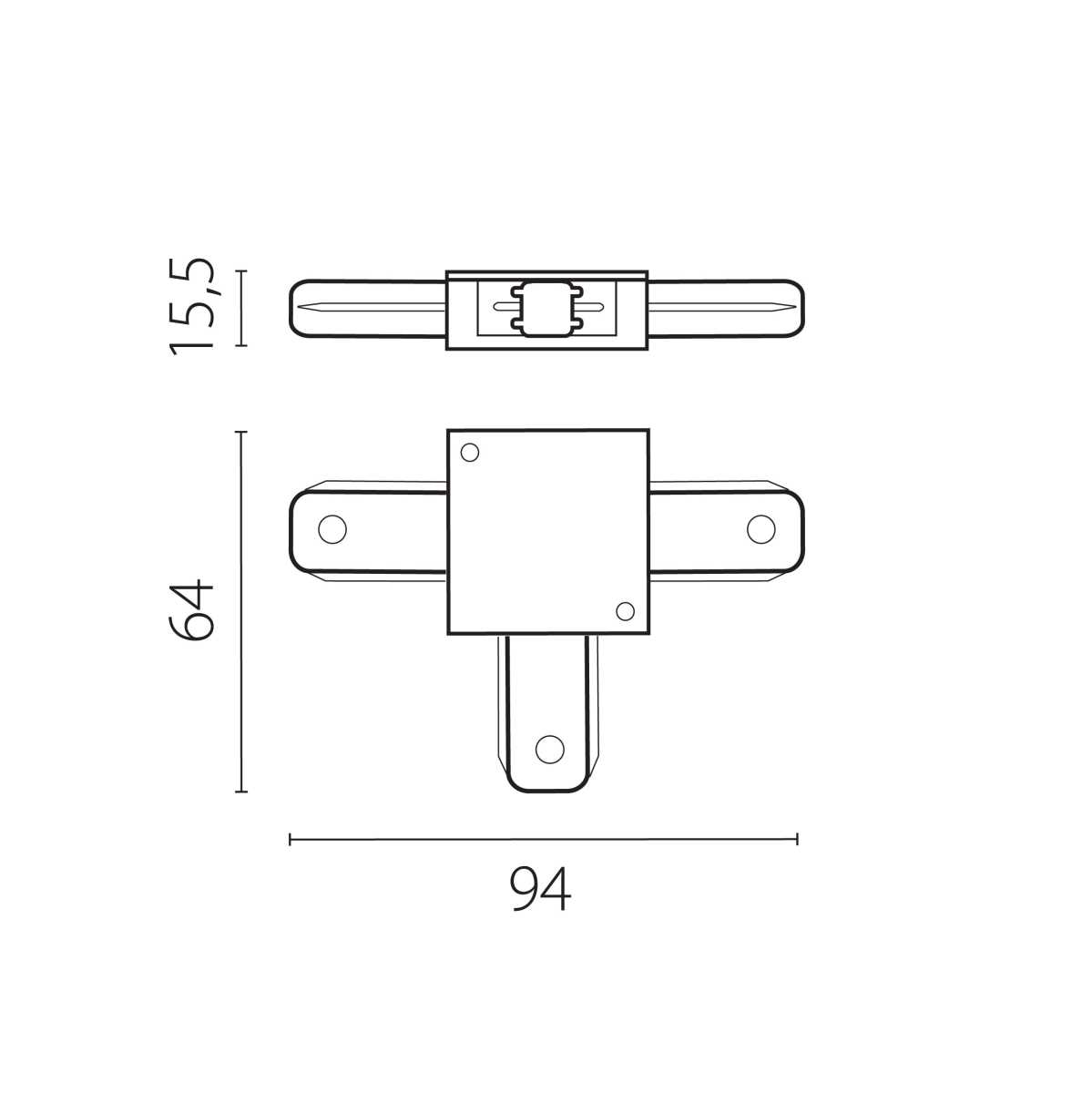 Трековые систем Соединитель трековый T-образный к 50202X-P, 50203X-P Barra Lightstar 502136-P, Белый белый металлические / металл и пластик — фото 3