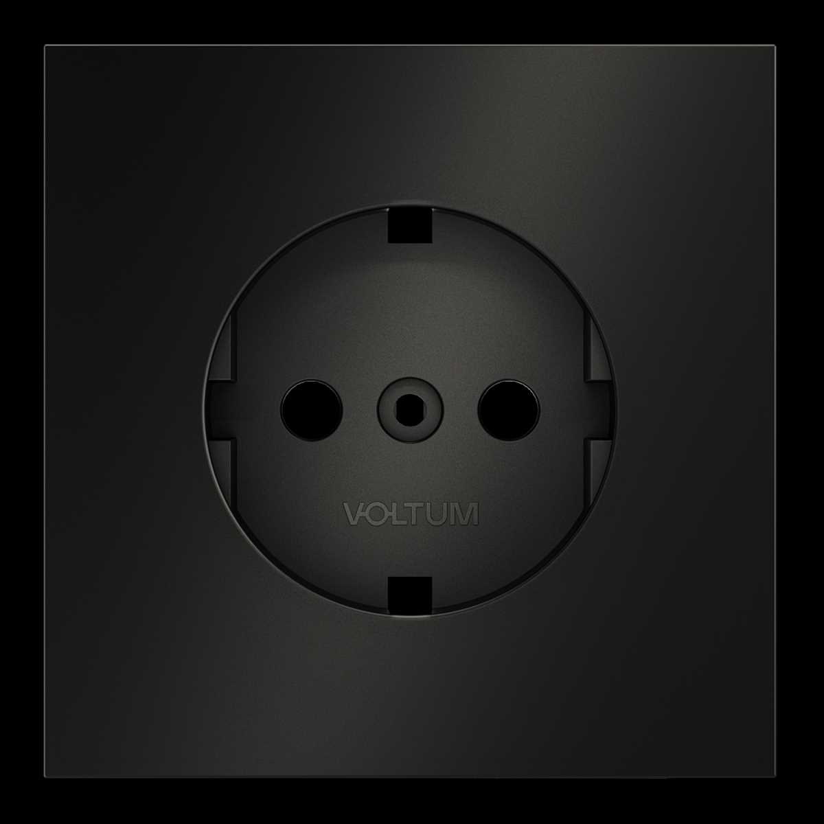 Электротовар Накладка для розетки с заземлением, S70 Metal (антрацит) Voltum VLSM000612 серый металлические / металл — фото 6