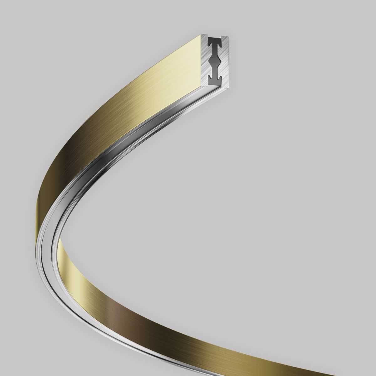 Трековые систем Шинопровод круглый из полукругов 1800мм Maytoni Technical FLARITY Busbar trunkings… латунь алюминий — фото 4