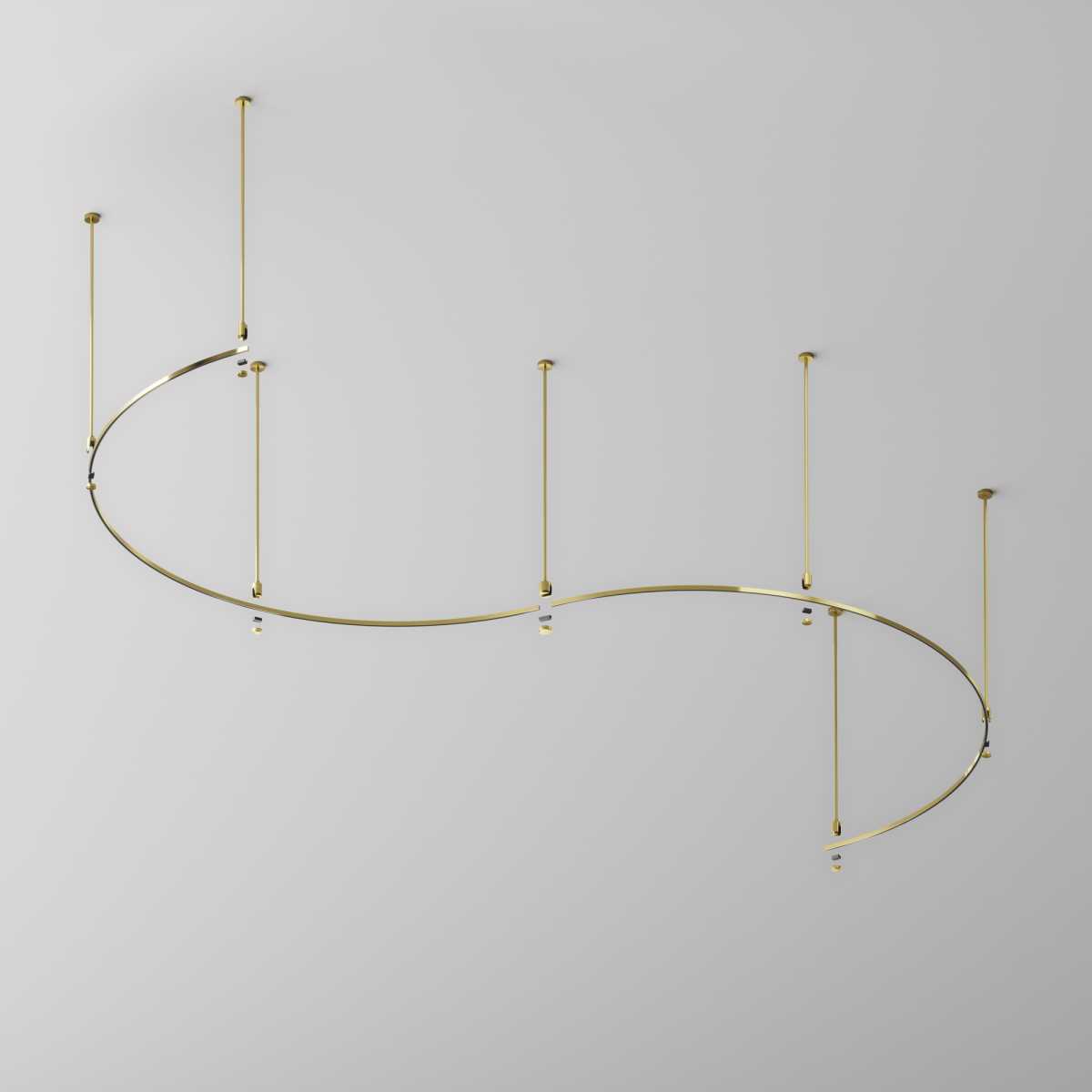 Трековые систем Шинопровод круглый из полукругов 1800мм Maytoni Technical FLARITY Busbar trunkings… латунь алюминий — фото 2