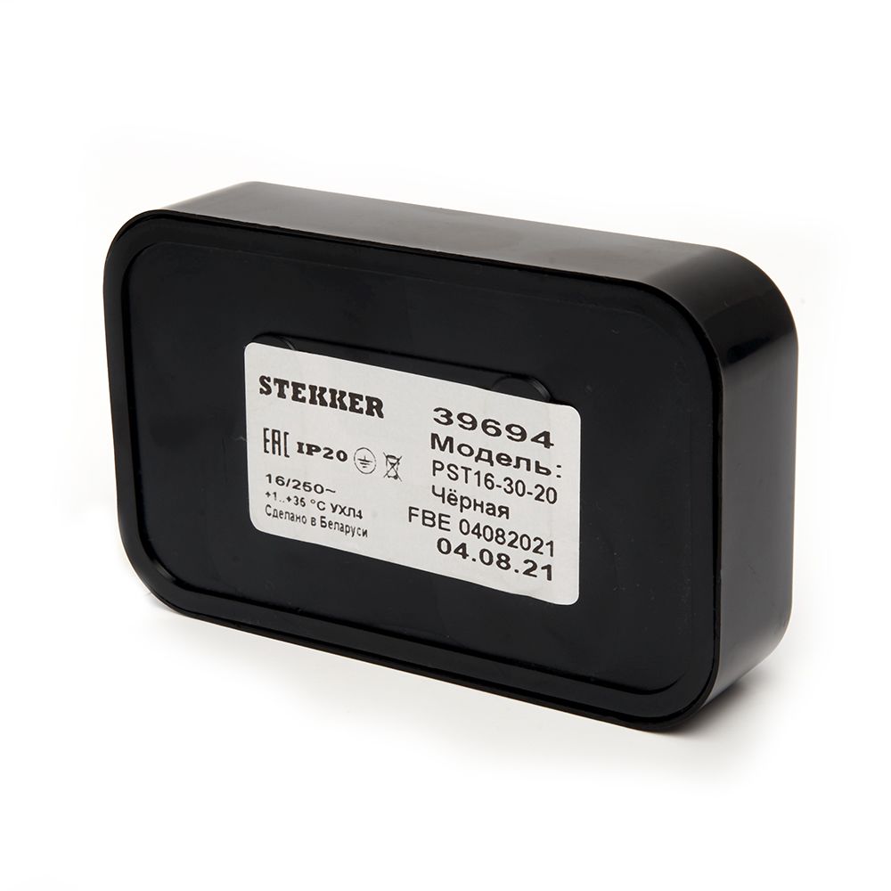 Электротовар Розетка двойная 2P Stekker Брест черный PST16-30-20 39694 черный пластиковые — фото 5