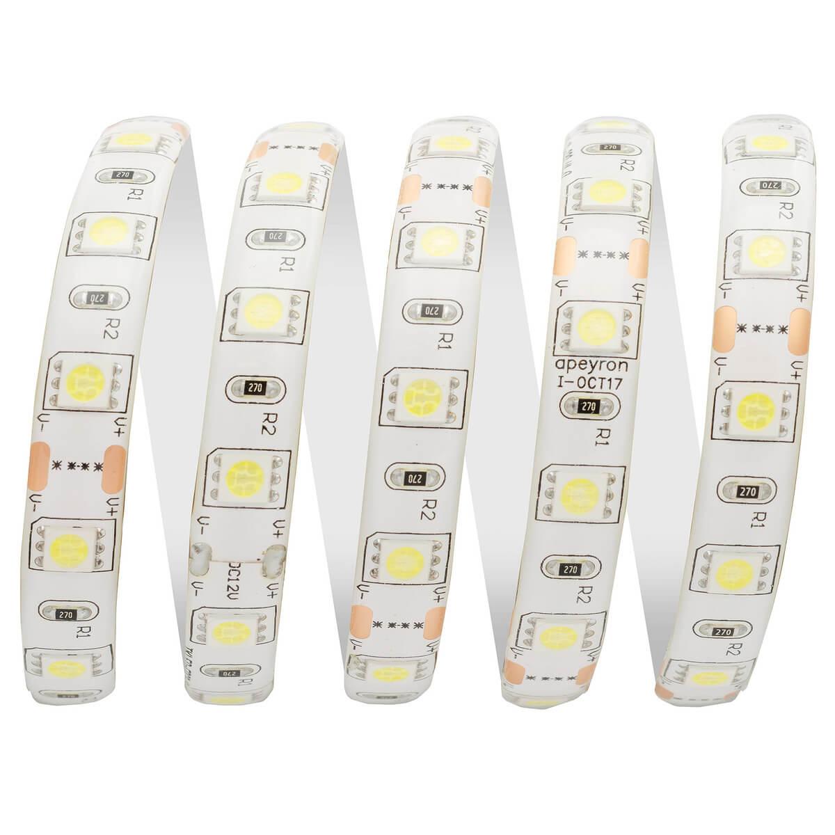 Светодиодные лент Светодиодная влагозащищенная лента Apeyron m 60Led m 5050SMD холодный белый 1M 259BL пластиковые — фото 3