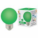 Лампа светодиодная Volpe E27 3W зеленая LED-G60-3W/Green/E27/FR/С UL-00006958