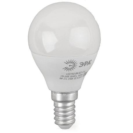 Лампа светодиодная ЭРА E14 8W 4000K матовая LED P45-8W-840-E14 R Б0052440
