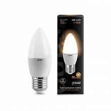 Лампа светодиодная Gauss E27 4W 2700K свеча матовая EB103102104