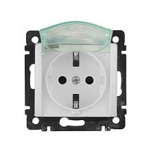 Розетка 2К+З Legrand Valena 16A 250V со шторками крышкой немецкий стандарт белая 774220