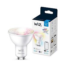 Лампа светодиодная диммируемая WiZ GU10 4,7W RGB+CCT прозрачная Wi-Fi BLE 50W GU10 922-65RGB1PF/6 929002448402