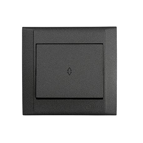 Переключатель Makel проходной 1-кл. СП Defne 10А IP20 дым. металлик 42050005