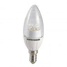 Лампа светодиодная CR 12SMD E14 6W 3300K свеча прозрачная a029973