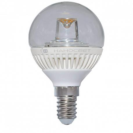 Лампа светодиодная Наносвет E14 5W 4000K прозрачная LC-GCL-5/E14/840 L153