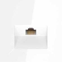 Розетка компьютерная встраиваемая Voltum S70 RJ45 кат.6, (белый глянцевый) VLS060101