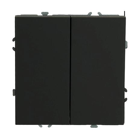 Выключатель двухклавишный Stekker Эмили черный уголь RSW10-5104-05 49840