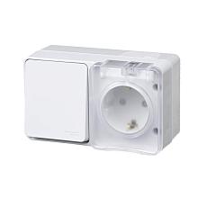 Блок розетка-выключатель Schneider Electric AtlasDesign белый ATN540170