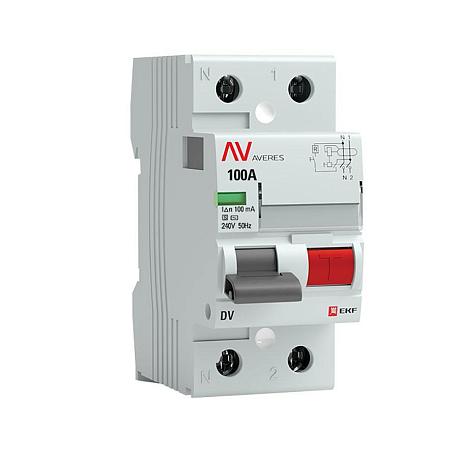 Устройство защитного отключения DV 2P 100А/100мА (S) EKF AVERES rccb-2-100-100-s-av