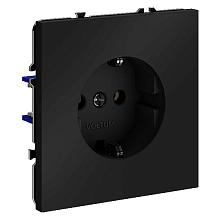 Розетка встраиваемая Voltum S70 с заземлением 16А, (черный матовый) VLS040108