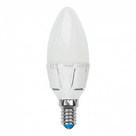 Лампа светодиодная Uniel E14 7W 3000K матовая LED-C37 7W/WW/E14/FR PLP01WH UL-00002413