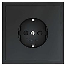 Розетка встраиваемая Voltum S70 с заземлением и защитными шторками, 16А, (графит) VLS040207