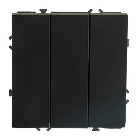 Выключатель трехклавишный Stekker Эмили черный уголь RSW10-5108-05 49844