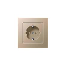 Розетка 2P+E Liregus Epsilon со шторками шампань 28-3113