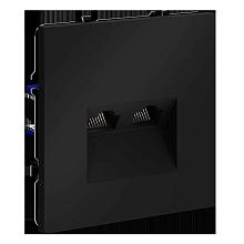 Розетка компьютерная встраиваемая Voltum S70 двойная RJ45+RJ45 кат.6, (черный матовый) VLS060208