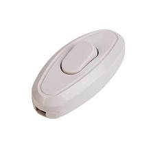 Выключатель-кнопка 250V 6А ON-OFF белый на электропровод (для настольной лампы / для бра) REXANT 36-3016