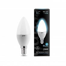 Лампа светодиодная Gauss E14 4W 4100K свеча матовая EB103101204
