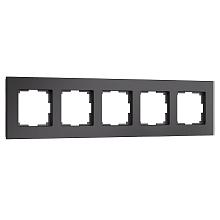 Рамка Werkel Senso на 5 постов черный стекло soft-touch W0053108 4690389214288